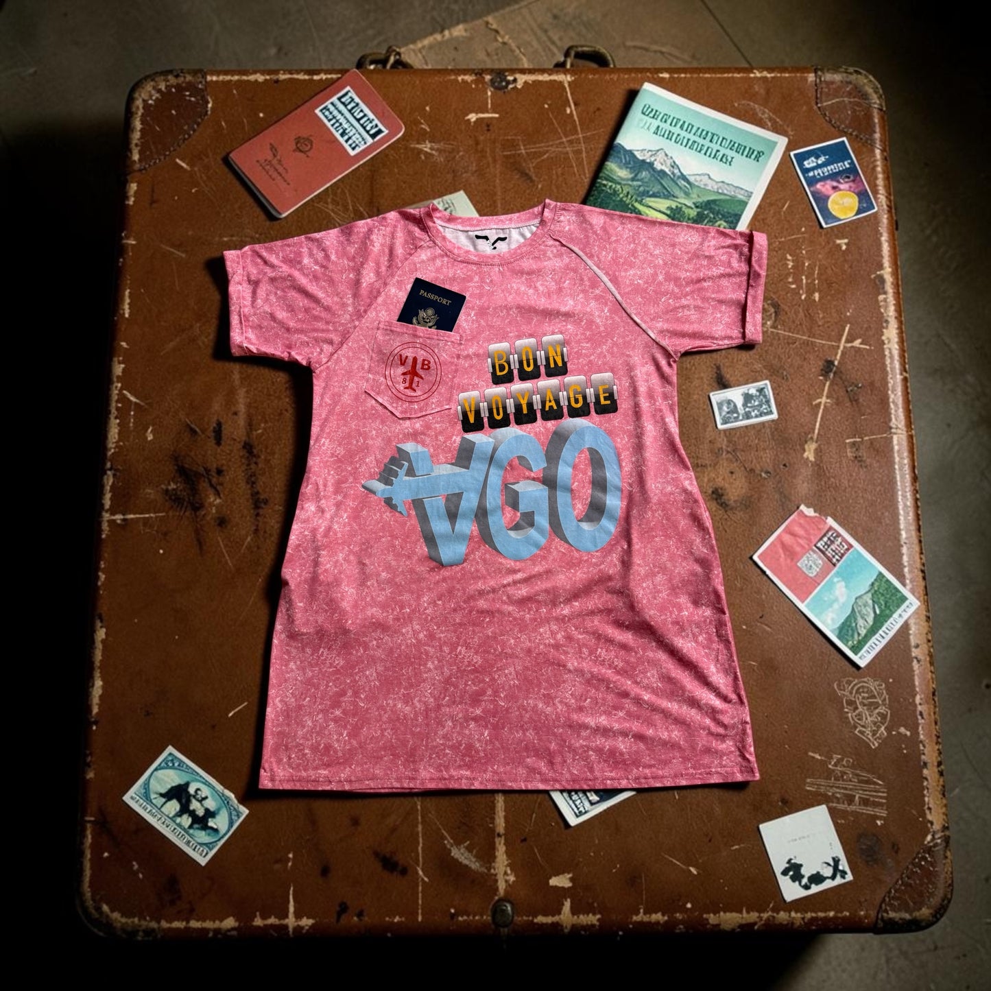 VGO Brand "Baggage Claim" T-Dress