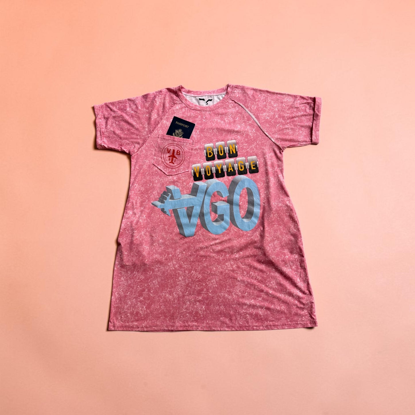 VGO Brand "Baggage Claim" T-Dress